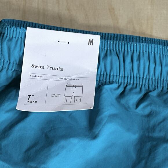 Goodfellow & Co Swim Trunks Men’s M Blue 7” Inseam Quick Dry NWT - Picture 4 of 7